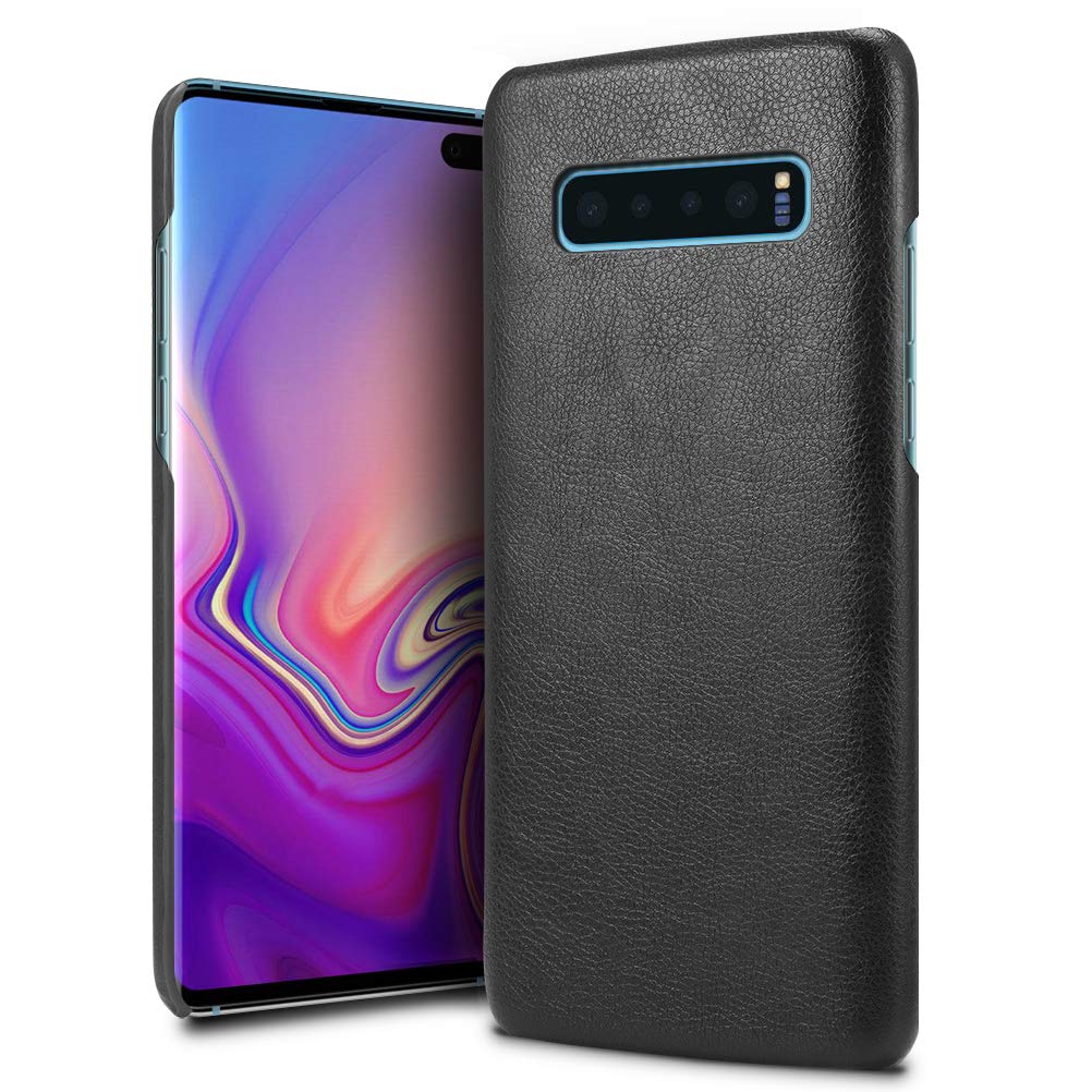 Case leer Samsung Galaxy S10+ zwart