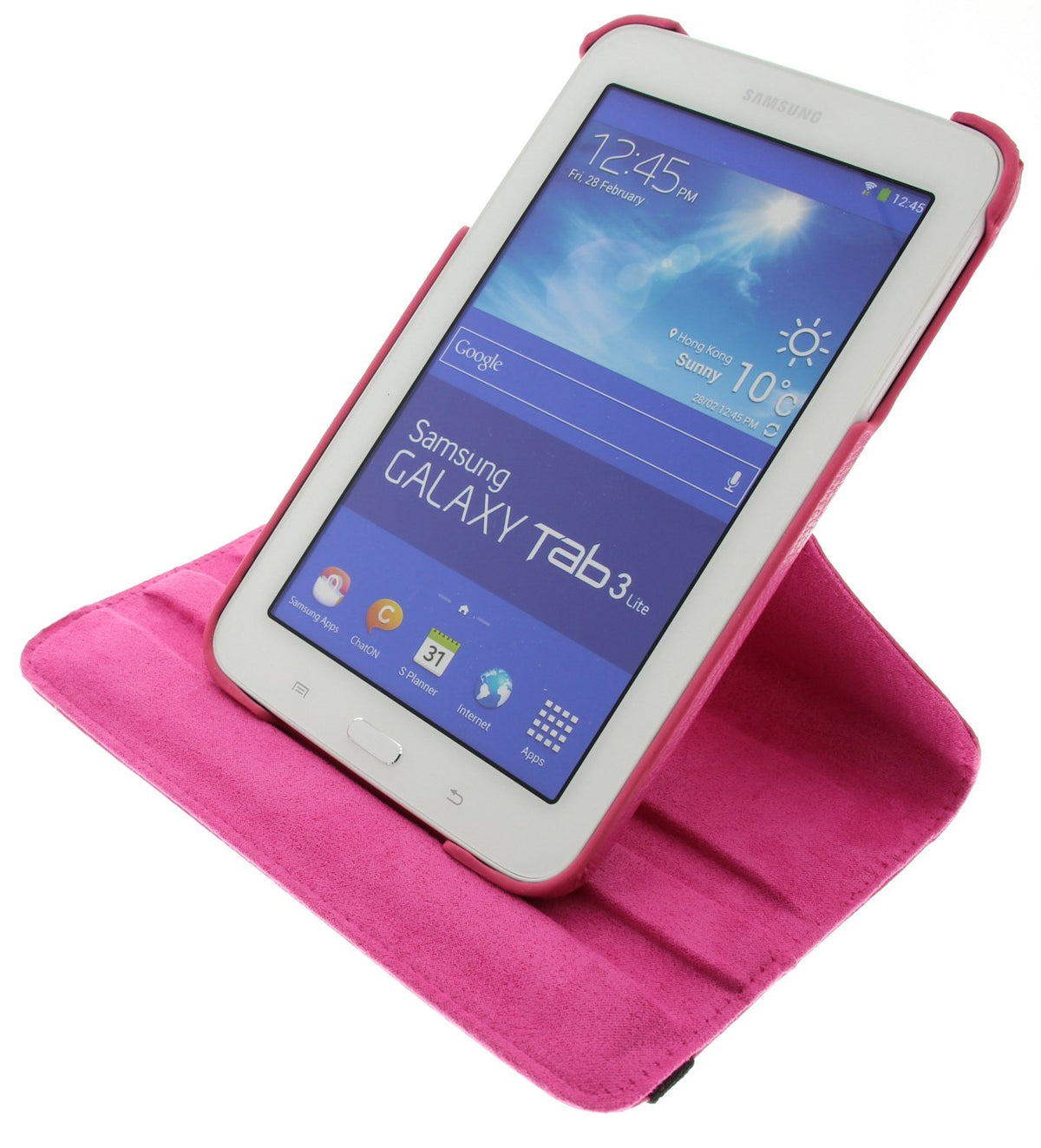Case met Stand draaibaar Samsung Galaxy Tab 3 7.0 Lite roze