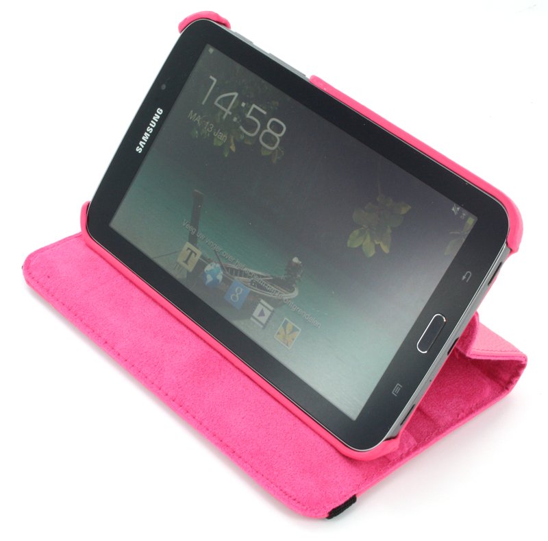 Case met Stand draaibaar Samsung Galaxy Tab 3 7.0 roze