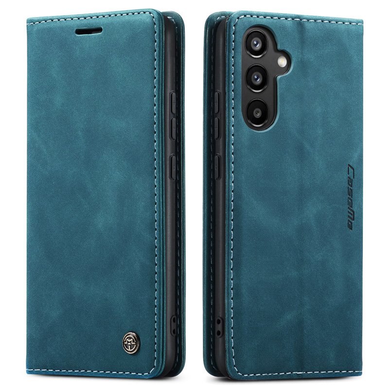 CaseMe book case leer - Samsung Galaxy S24 FE - blauw