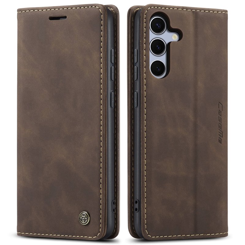 CaseMe book case leer - Samsung Galaxy S25 - bruin