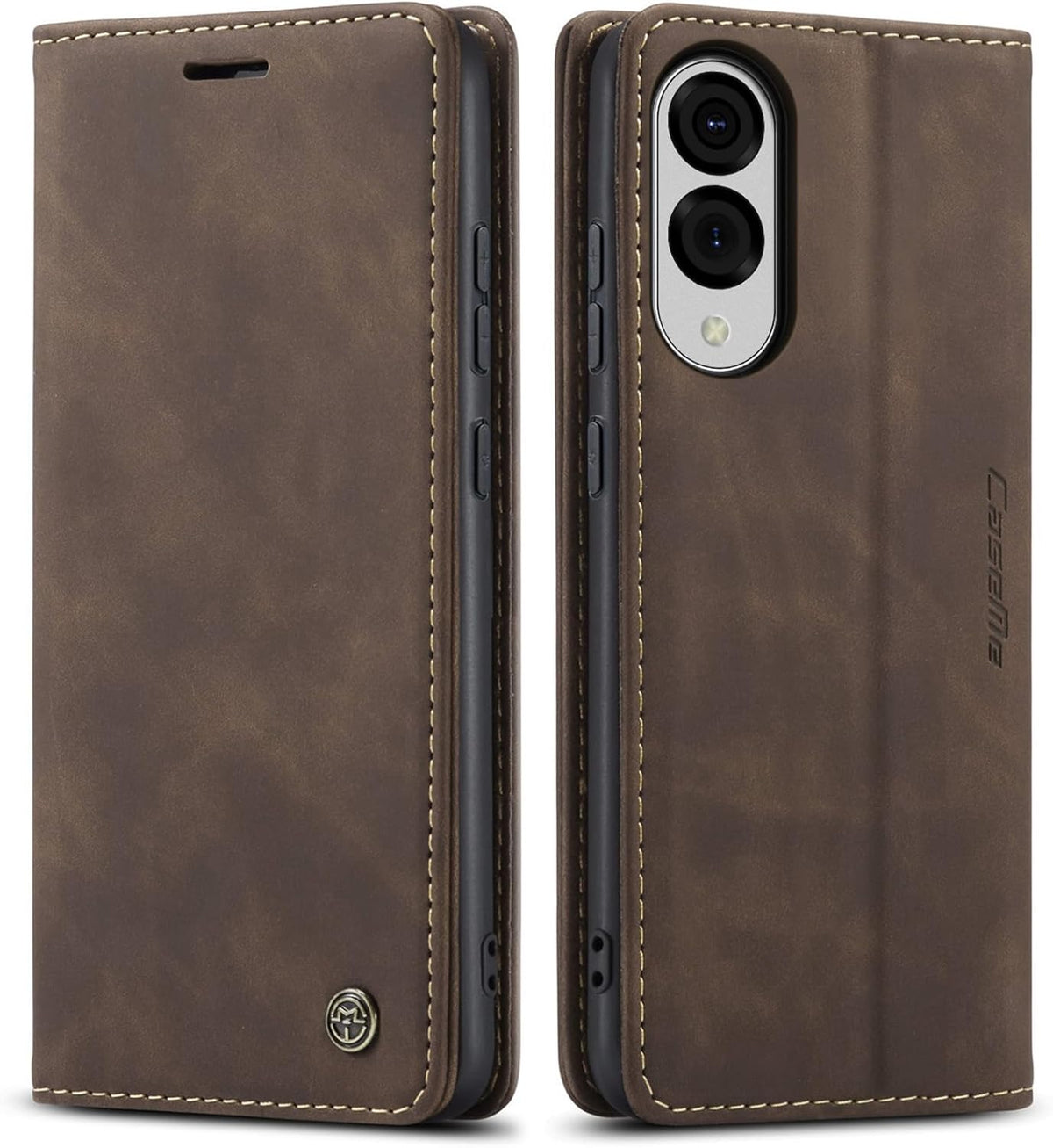 CaseMe book case leer - Samsung Galaxy S25 Edge - bruin