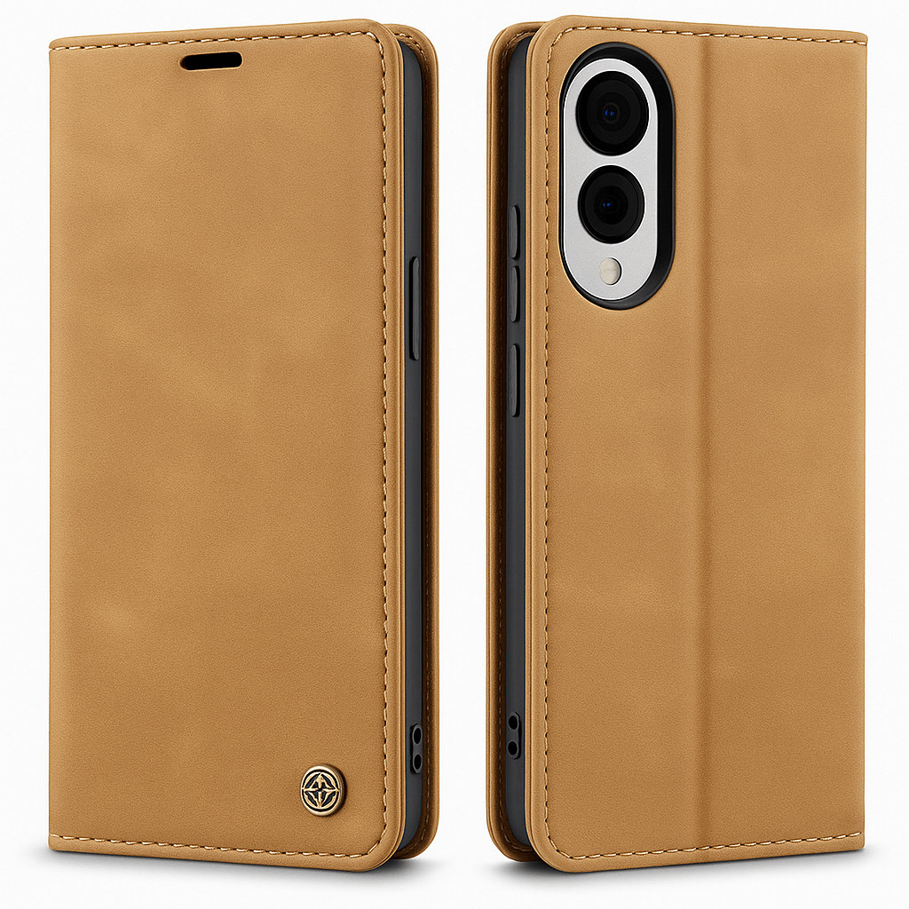 CaseMe book case leer - Samsung Galaxy S25 Edge - licht bruin