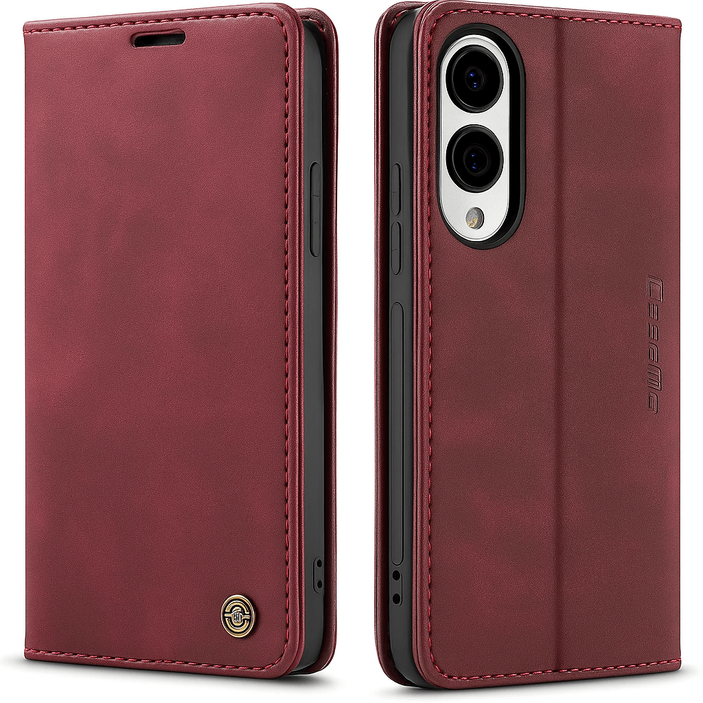 CaseMe book case leer - Samsung Galaxy S25 Edge - rood