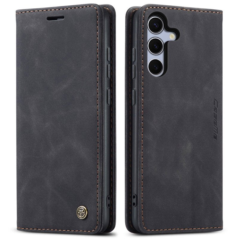CaseMe book case leer - Samsung Galaxy S25+ - zwart