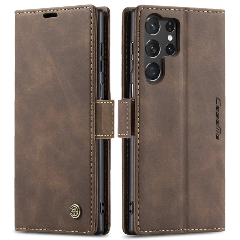 CaseMe book case leer - Samsung Galaxy S25 Ultra - bruin