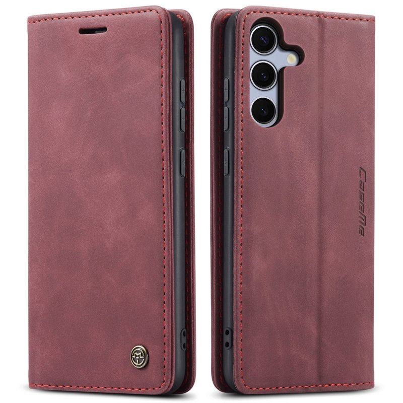 CaseMe book case leer - Samsung Galaxy S26 Plus - Rood