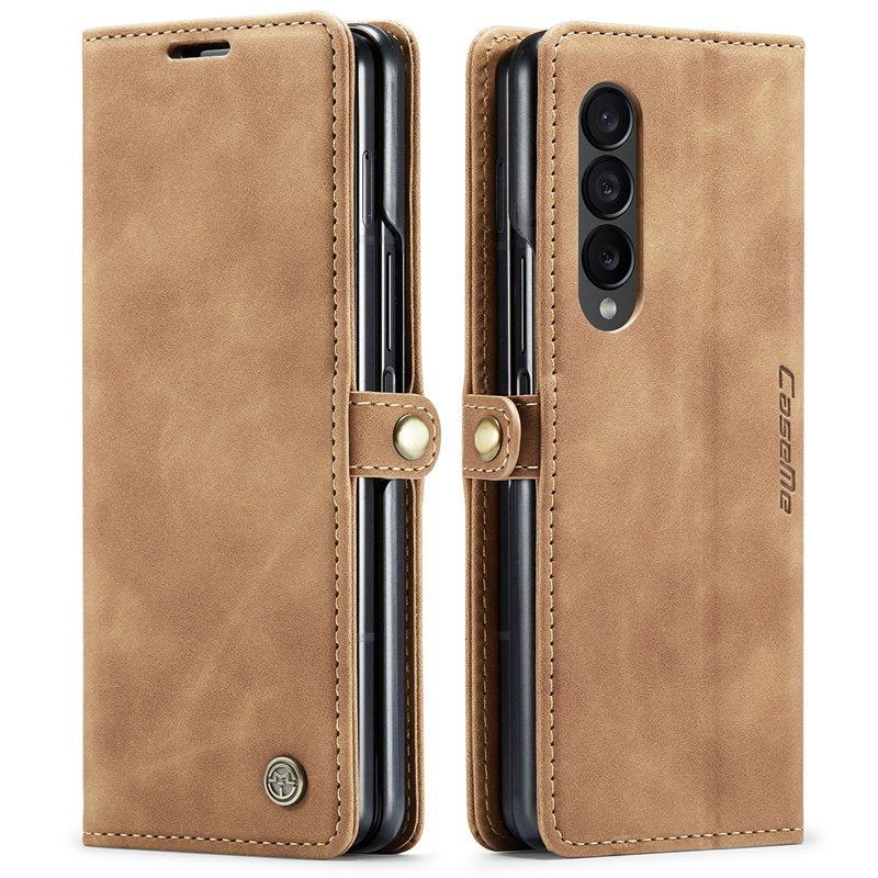 CaseMe book case leer - Samsung Galaxy Z Fold 4 - licht bruin