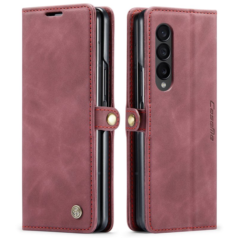 CaseMe book case leer - Samsung Galaxy Z Fold 4 - rood