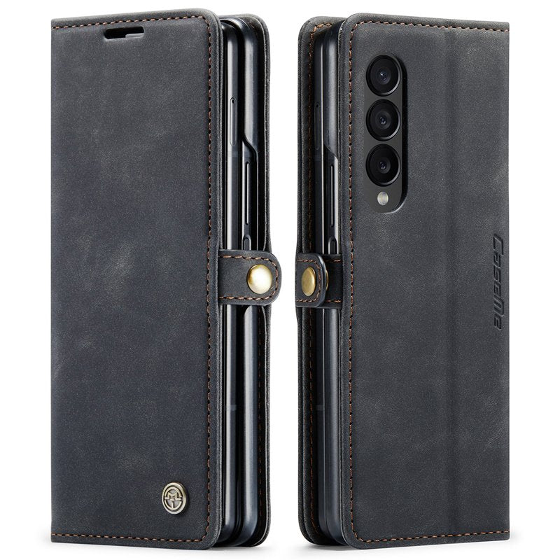 CaseMe book case leer - Samsung Galaxy Z Fold 4 - zwart