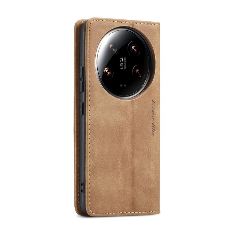CaseMe book case leer - Xiaomi 14 Ultra - licht bruin