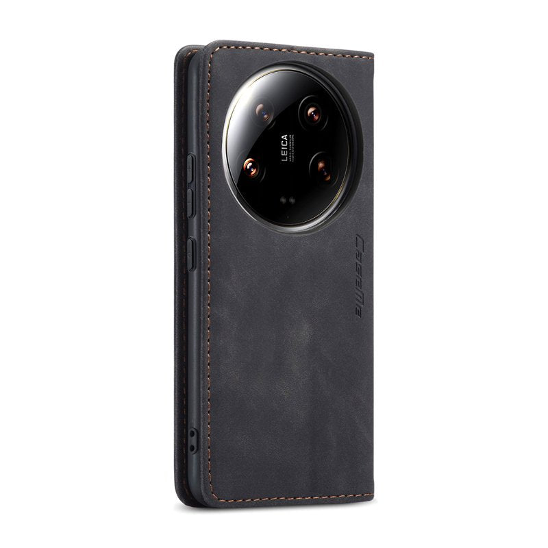 CaseMe book case leer - Xiaomi 14 Ultra - zwart