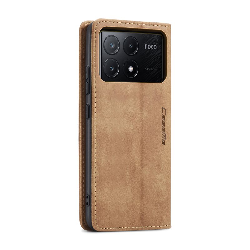 CaseMe book case leer - Xiaomi Poco X6 Pro - licht bruin