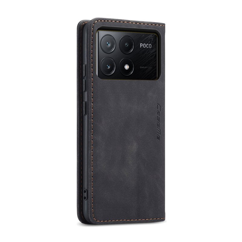 CaseMe book case leer - Xiaomi Poco X6 Pro - zwart