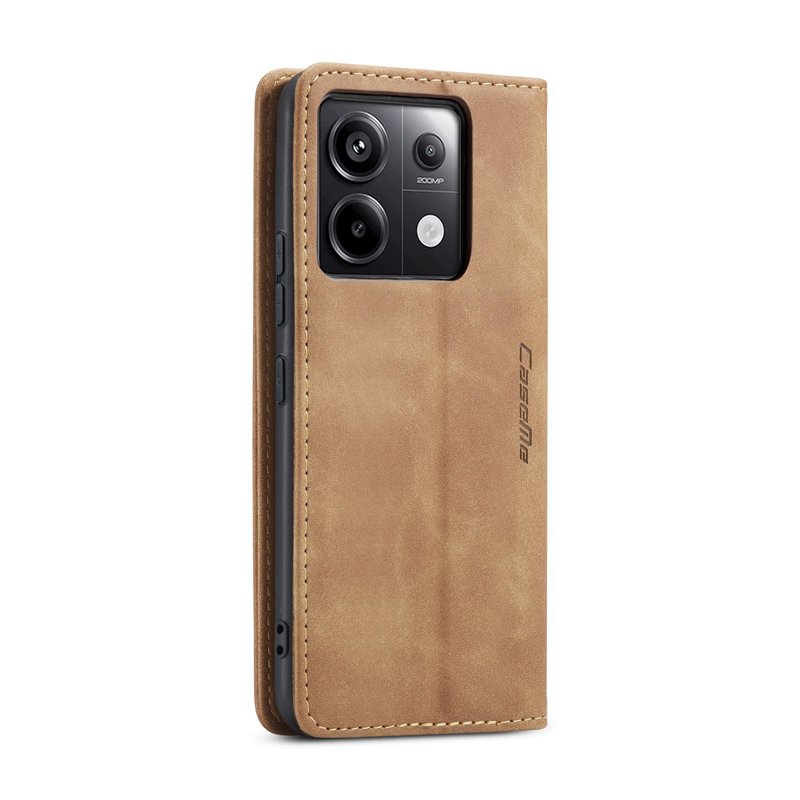 CaseMe book case leer - Xiaomi Redmi Note 13 Pro 5G/Poco X6 - licht bruin