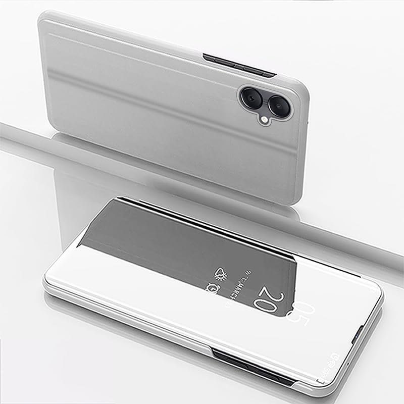 Clear View cover Samsung Galaxy A07/A08 Zilver