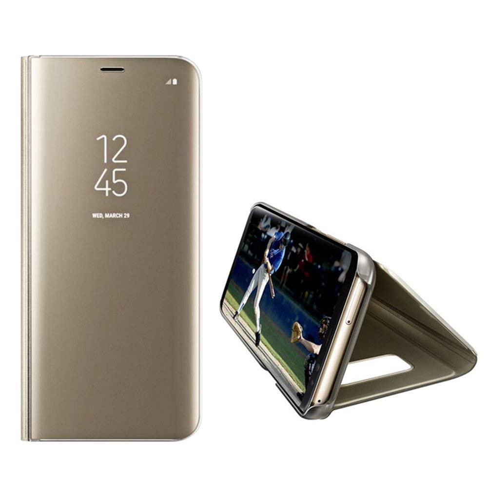 Clear View cover Samsung Galaxy A40 goud