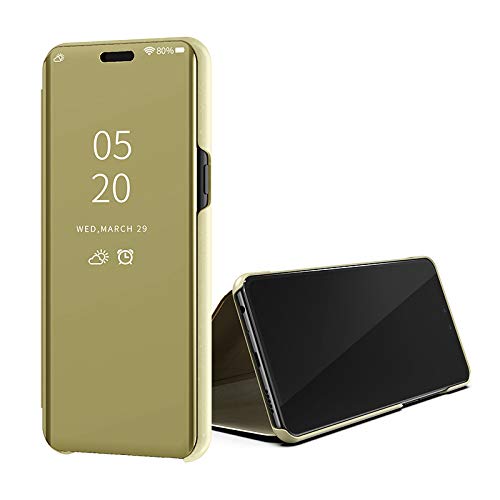 Clear View cover Samsung Galaxy A70 goud