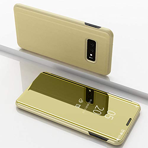 Clear View cover Samsung Galaxy S10e goud