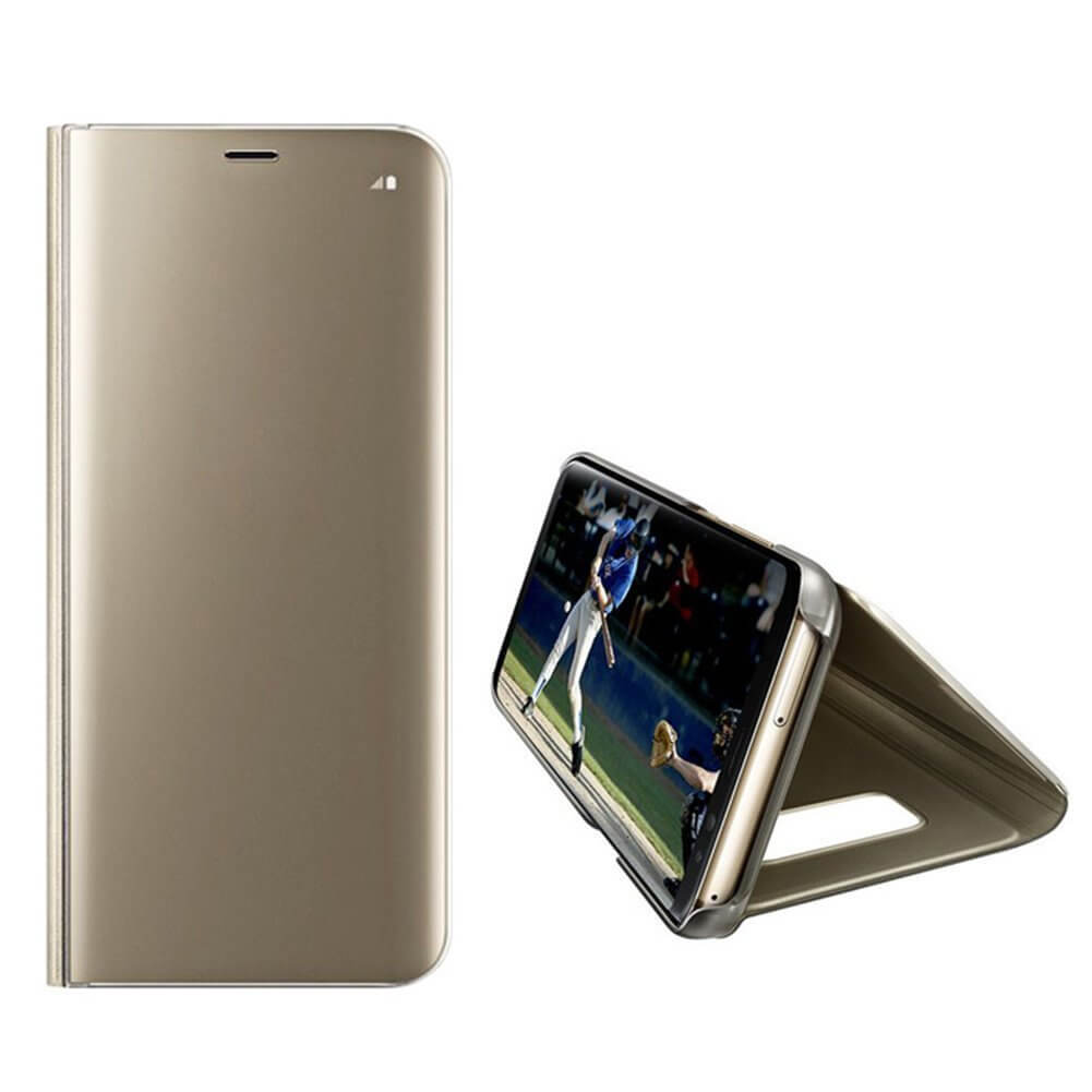 Clear View cover Samsung Galaxy S6 Edge Plus goud