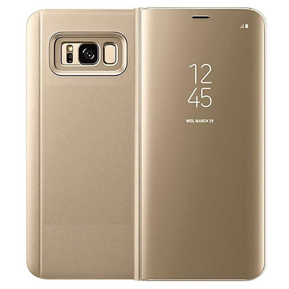 Clear View cover Samsung Galaxy S8 Plus goud