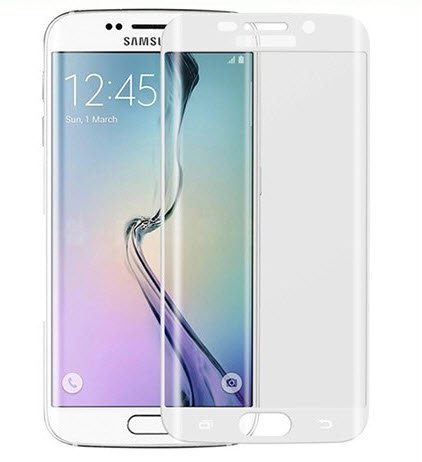 Curved Tempered Glass Samsung Galaxy S6 Edge wit