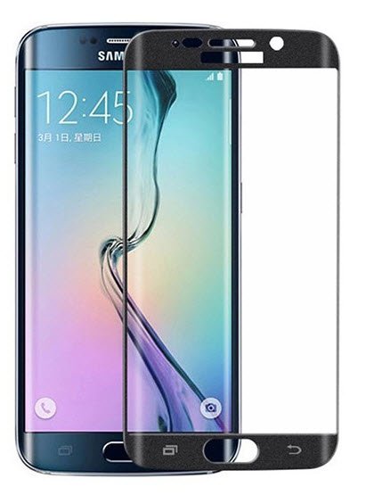 Curved Tempered Glass Samsung Galaxy S6 Edge zwart