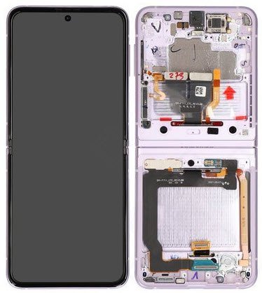 Display module Samsung Galaxy Z Flip3 5G paars (Service Pack)