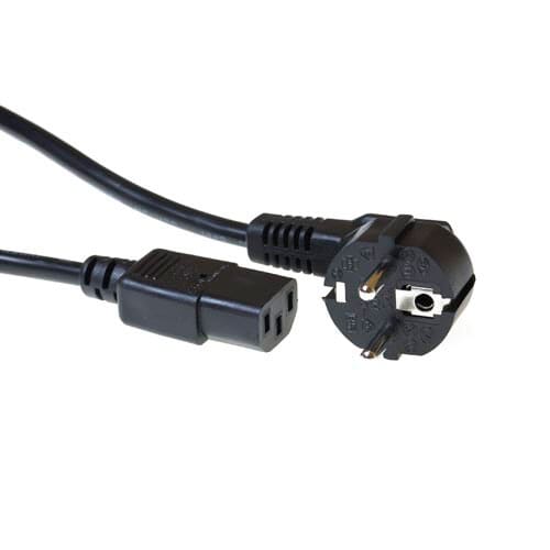 ACT 230V Anschlusskabel Schuko-Stecker (gewinkelt) - C13 schwarz 7 m