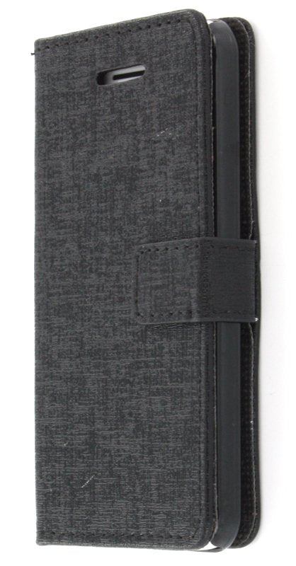 Wallet case fabric Apple iPhone 5C zwart