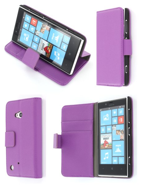 Flip case met stand Nokia Lumia 720 paars
