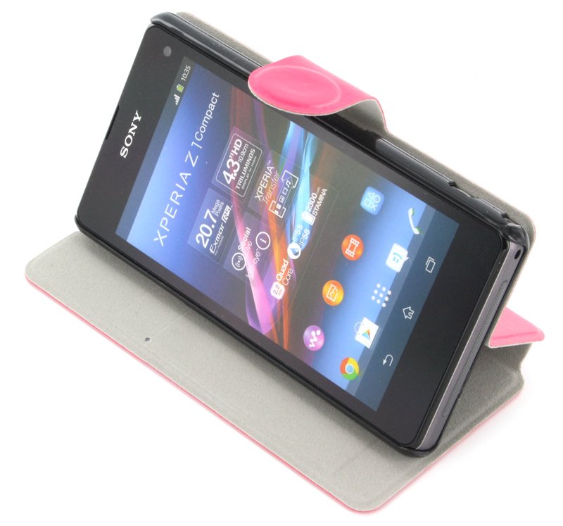 Flip case met stand Sony Xperia Z1 Compact roze