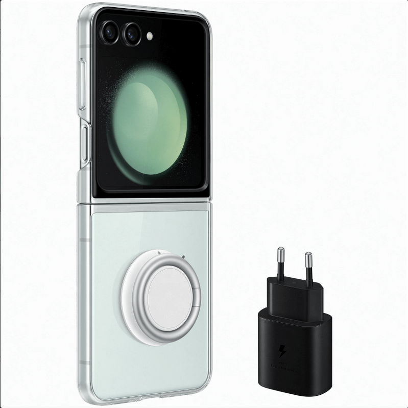 Gadget Case (zwart) en 25W USB-C lader Samsung Galaxy Z Flip5 EF-XF73KKTEGWW