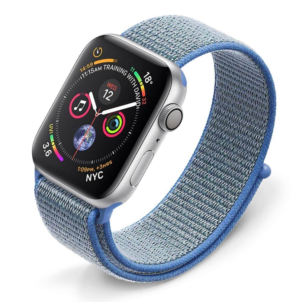 Geweven sport bandje voor Apple Watch (series 1/2/3/4/5/SE/6 - 44/42mm) blauw