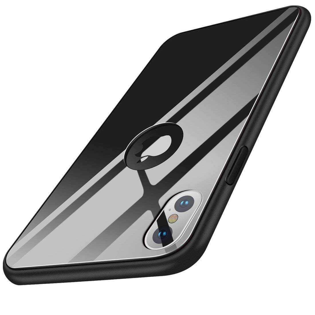 Glazen hoesje iPhone X zwart