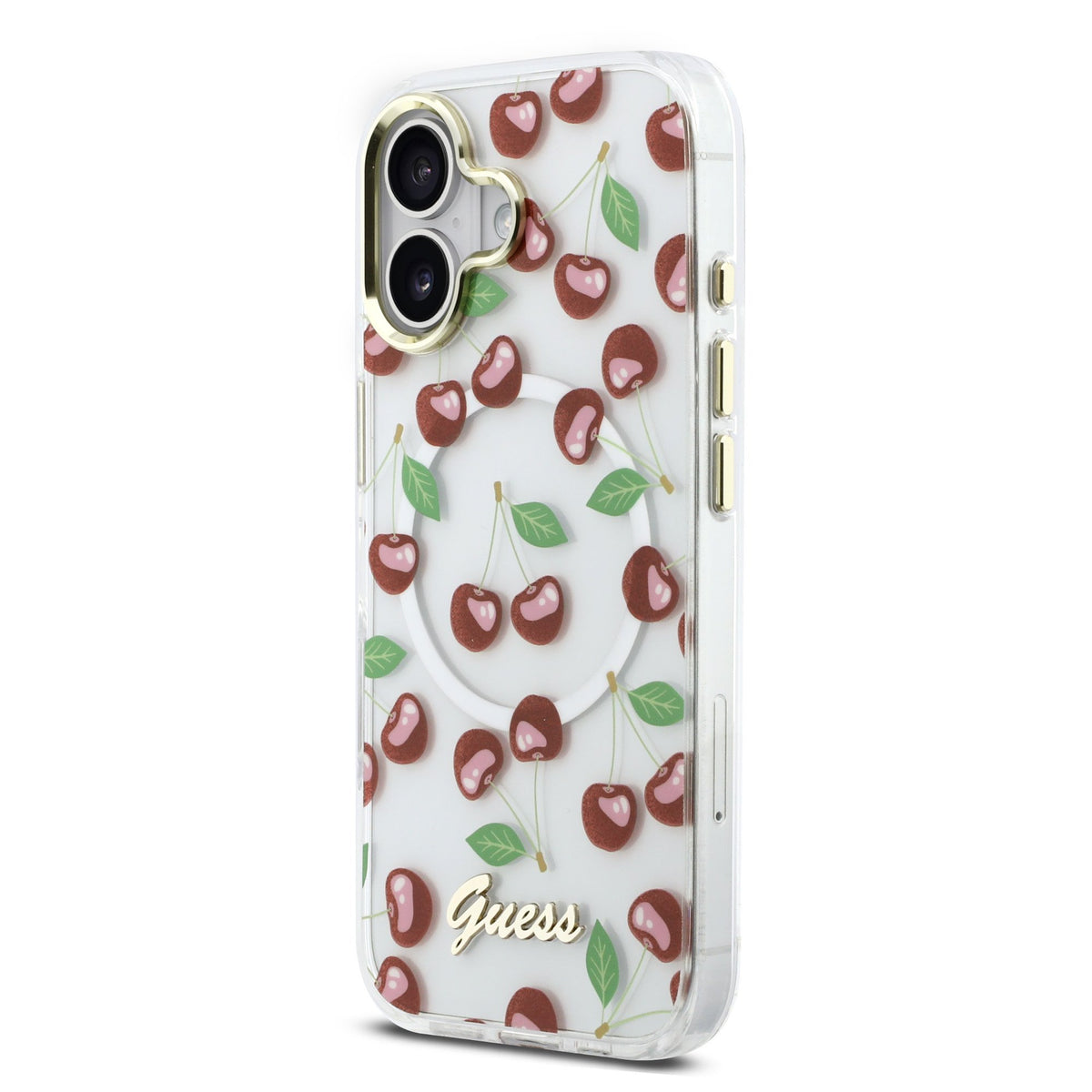Guess IML Glitter Cherry MagSafe Case iPhone 17