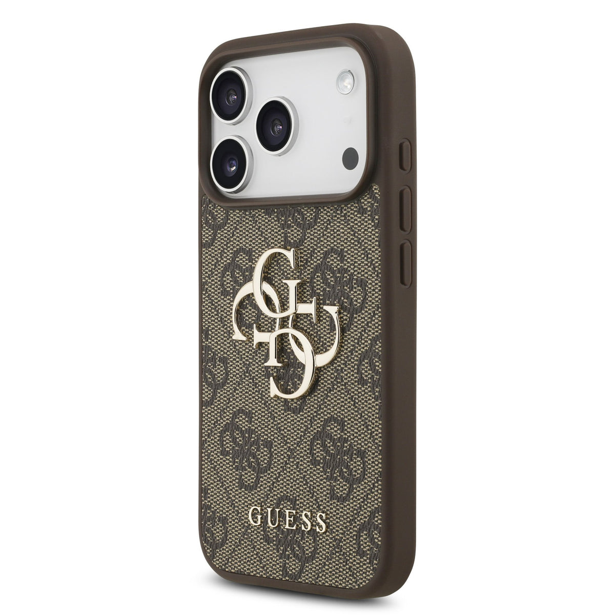 Guess PU 4G Metal Logo Case iPhone 17 Pro/18 Pro Bruin