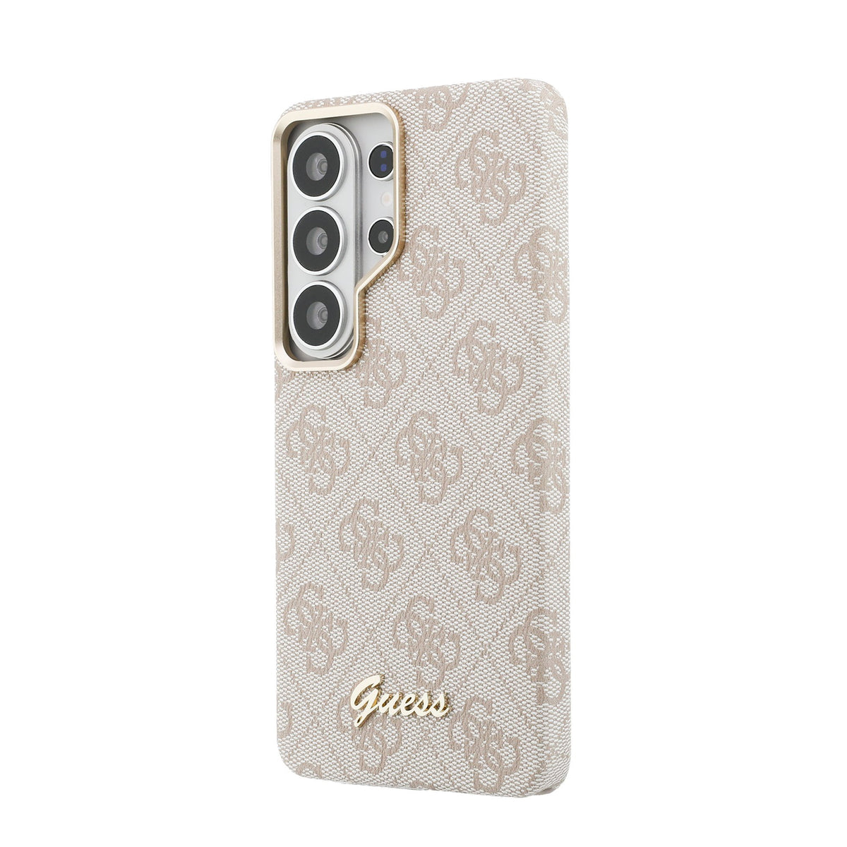Guess PU 4G Script Metal Logo Magnetic Case for Samsung Galaxy S26 Ultra Roze