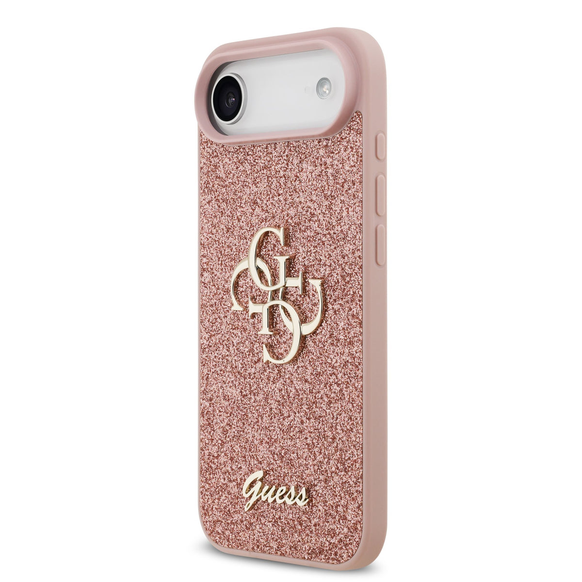 Guess PU Fixed Glitter 4G Metal Logo Case iPhone 17 Air Roze