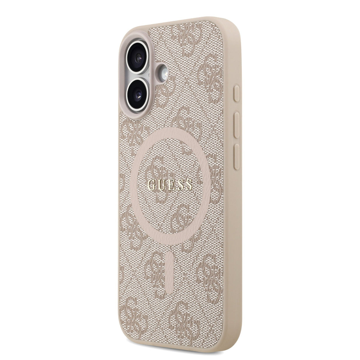 Guess PU Leather 4G Colored Ring MagSafe Case iPhone 17 Roze