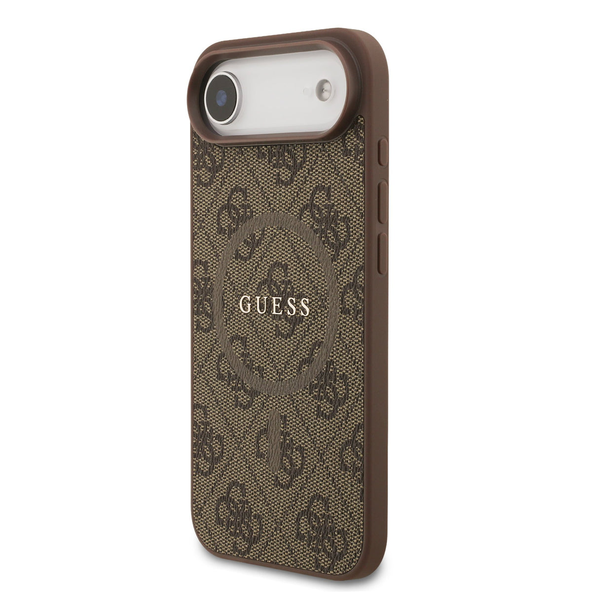 Guess PU Leather 4G Colored Ring MagSafe Case iPhone 17 Air Bruin