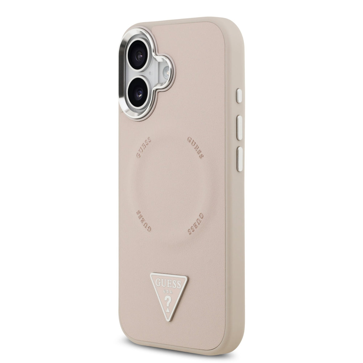 Guess PU Leather Triangle Logo MagSafe Case iPhone 17 Roze