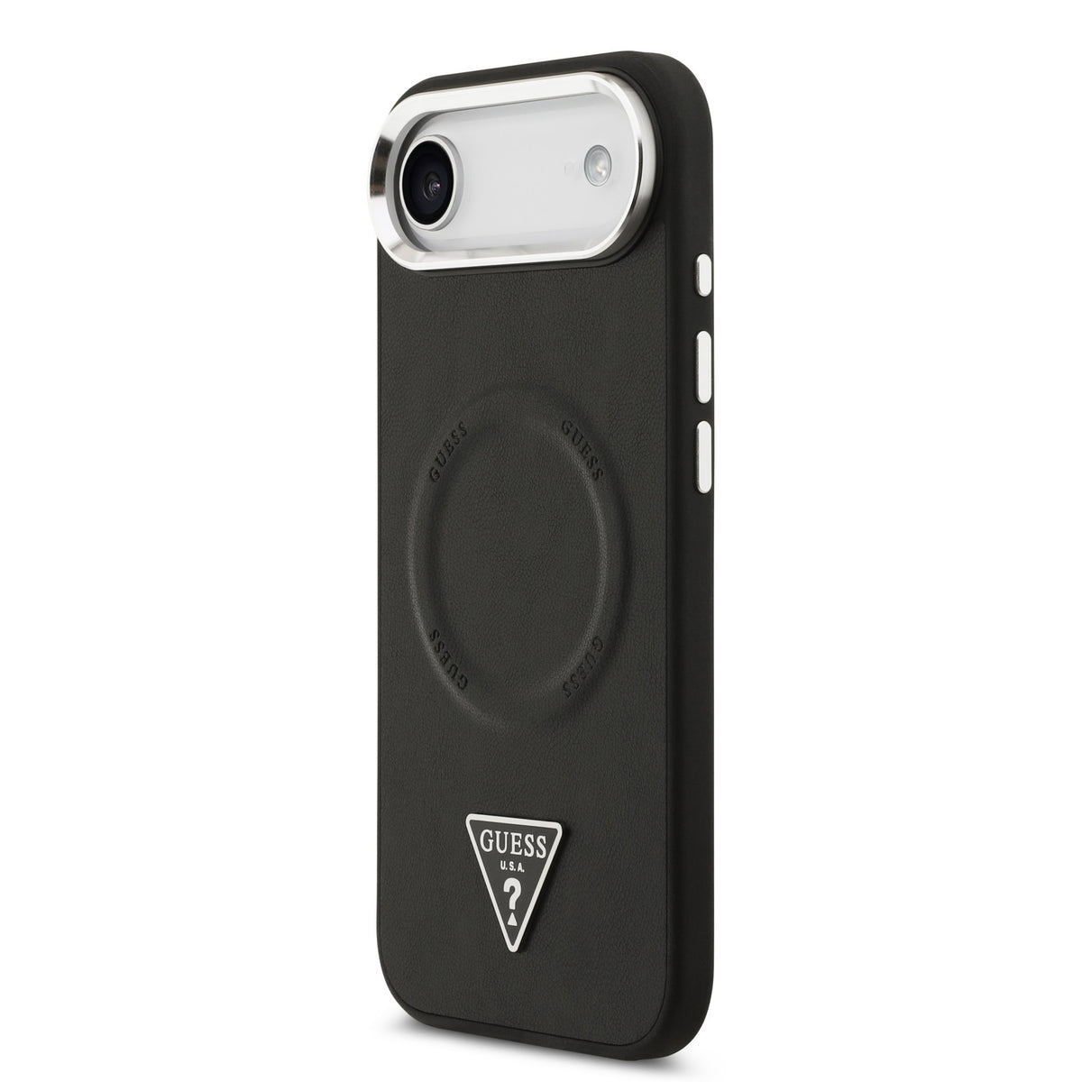 Guess PU Leather Triangle Logo MagSafe Case iPhone 17 Air Zwart