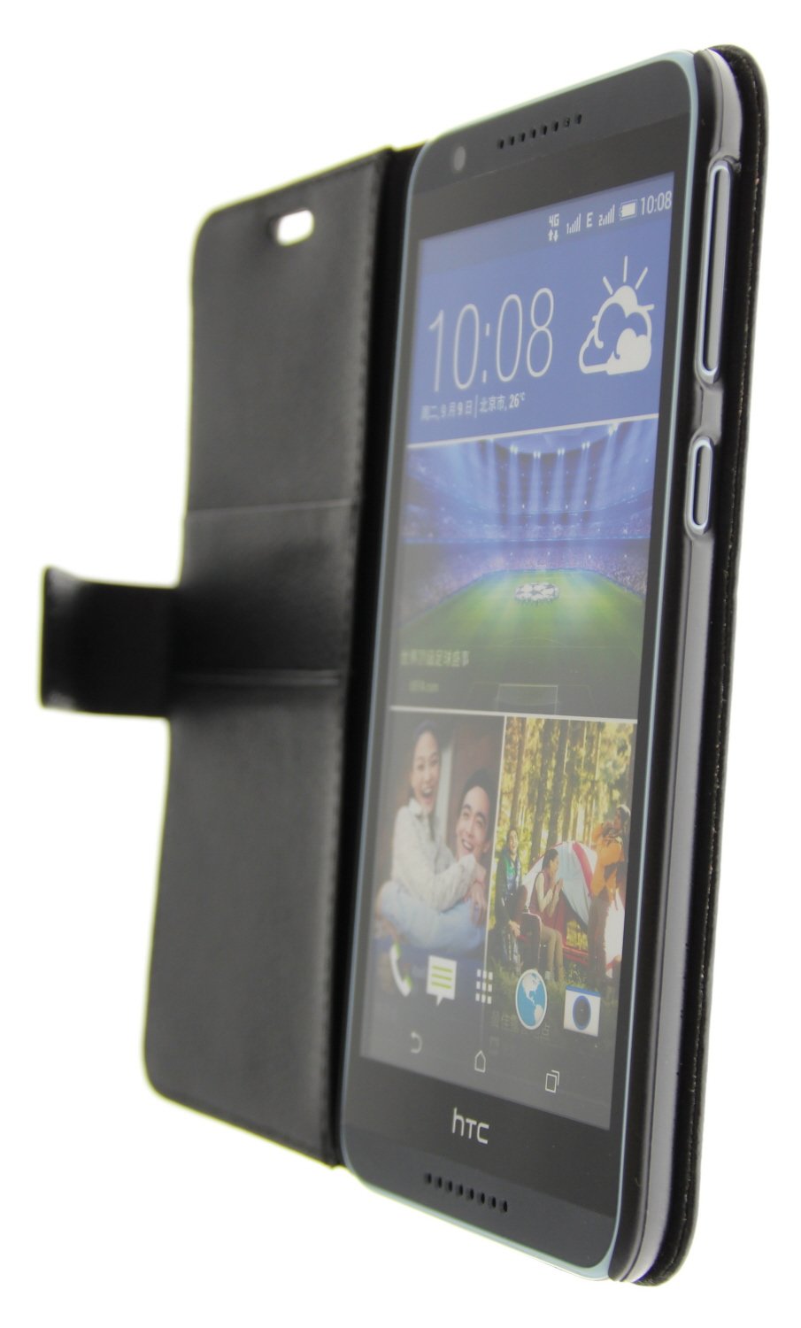 Hoesje HTC Desire 820 flip wallet zwart