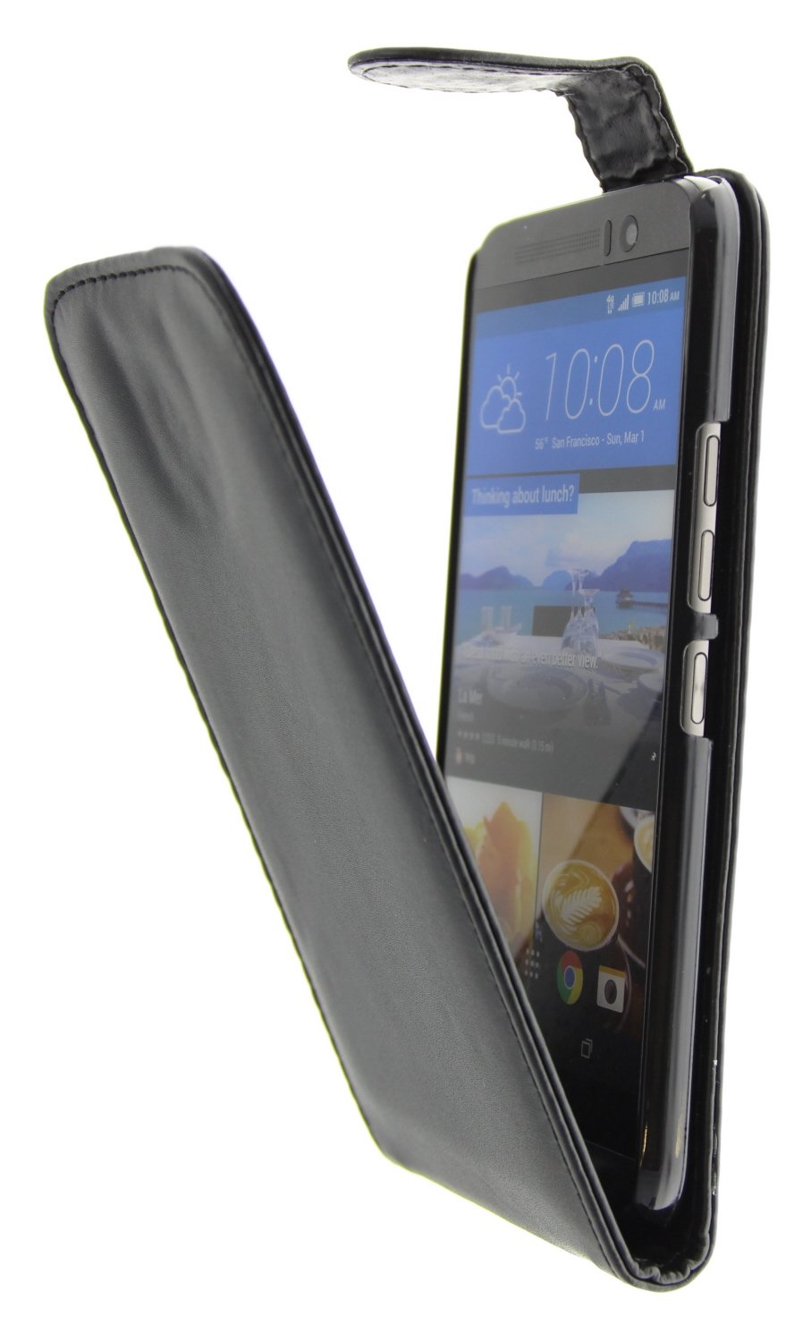 Hoesje HTC One M9 flip case zwart