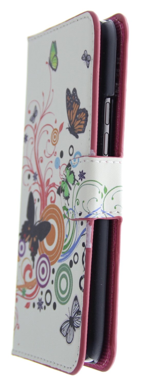 Hoesje HTC One M9 flip wallet butterfly colors