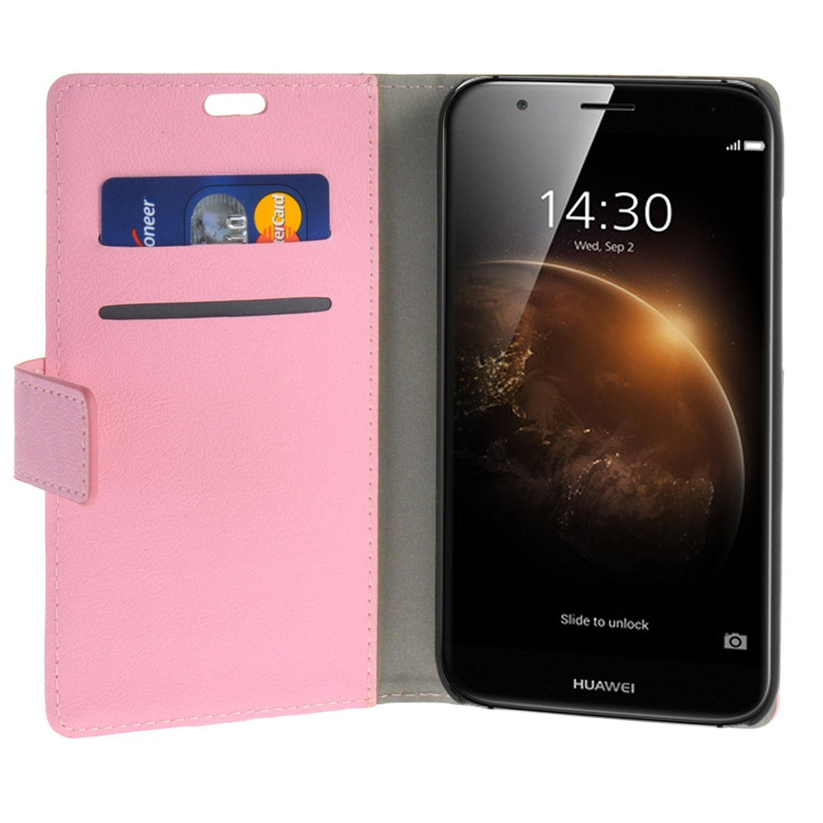 Hoesje Huawei G8 flip wallet roze
