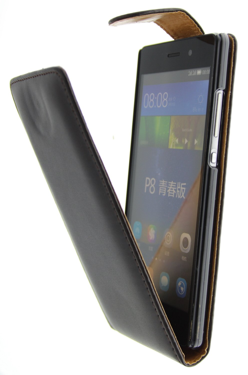 Hoesje Huawei P8 Lite flip case zwart