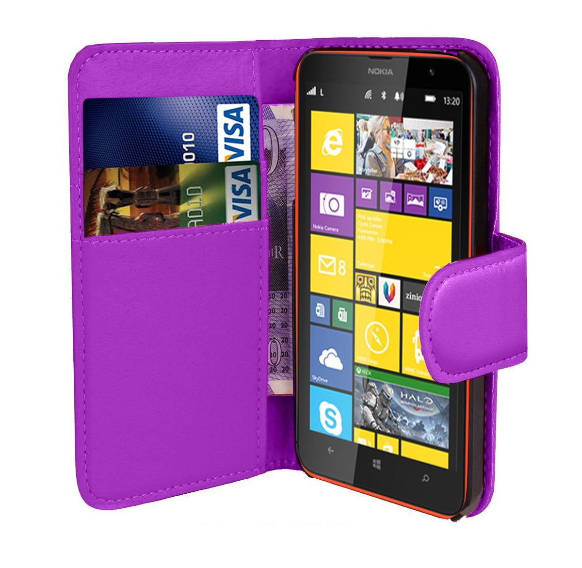Hoesje Microsoft Lumia 532 flip wallet paars