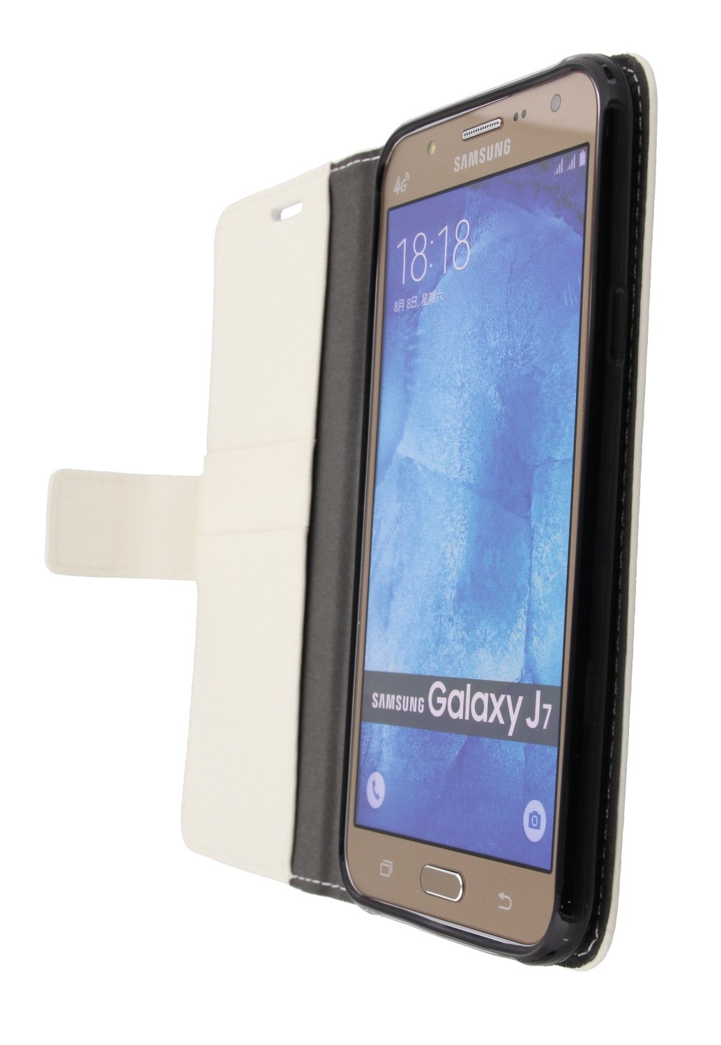 Hoesje Samsung Galaxy J7 flip wallet wit